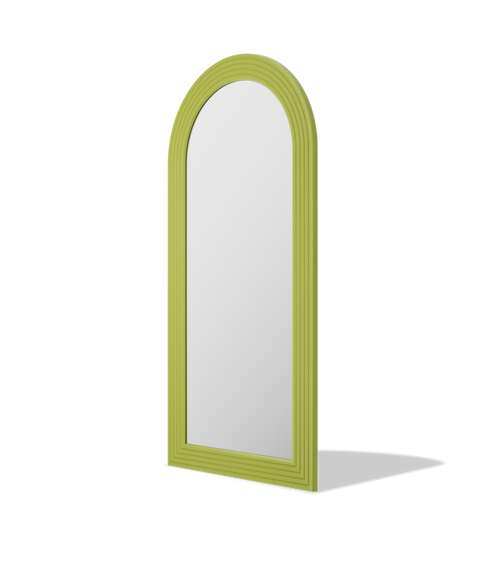 Roman Fluted Column Arched Floor Mirror - Antok Signature