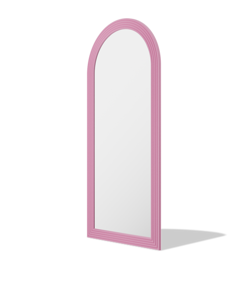 Roman Fluted Column Arched Floor Mirror - Antok Signature