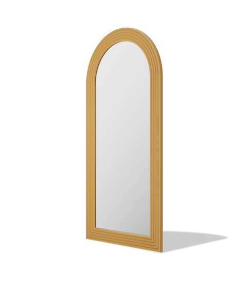 Roman Fluted Column Arched Floor Mirror - Antok Signature