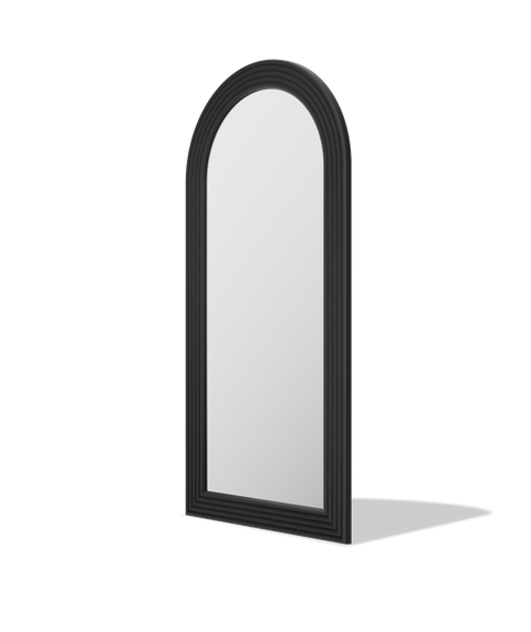 Roman Fluted Column Arched Floor Mirror - Antok Signature