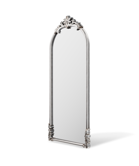 Aurelia Ornate Crest Arched Floor Mirror - Antok Signature