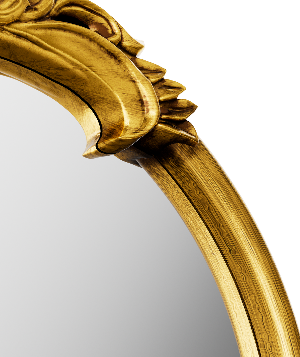 Aurelia Ornate Crest Arched Floor Mirror