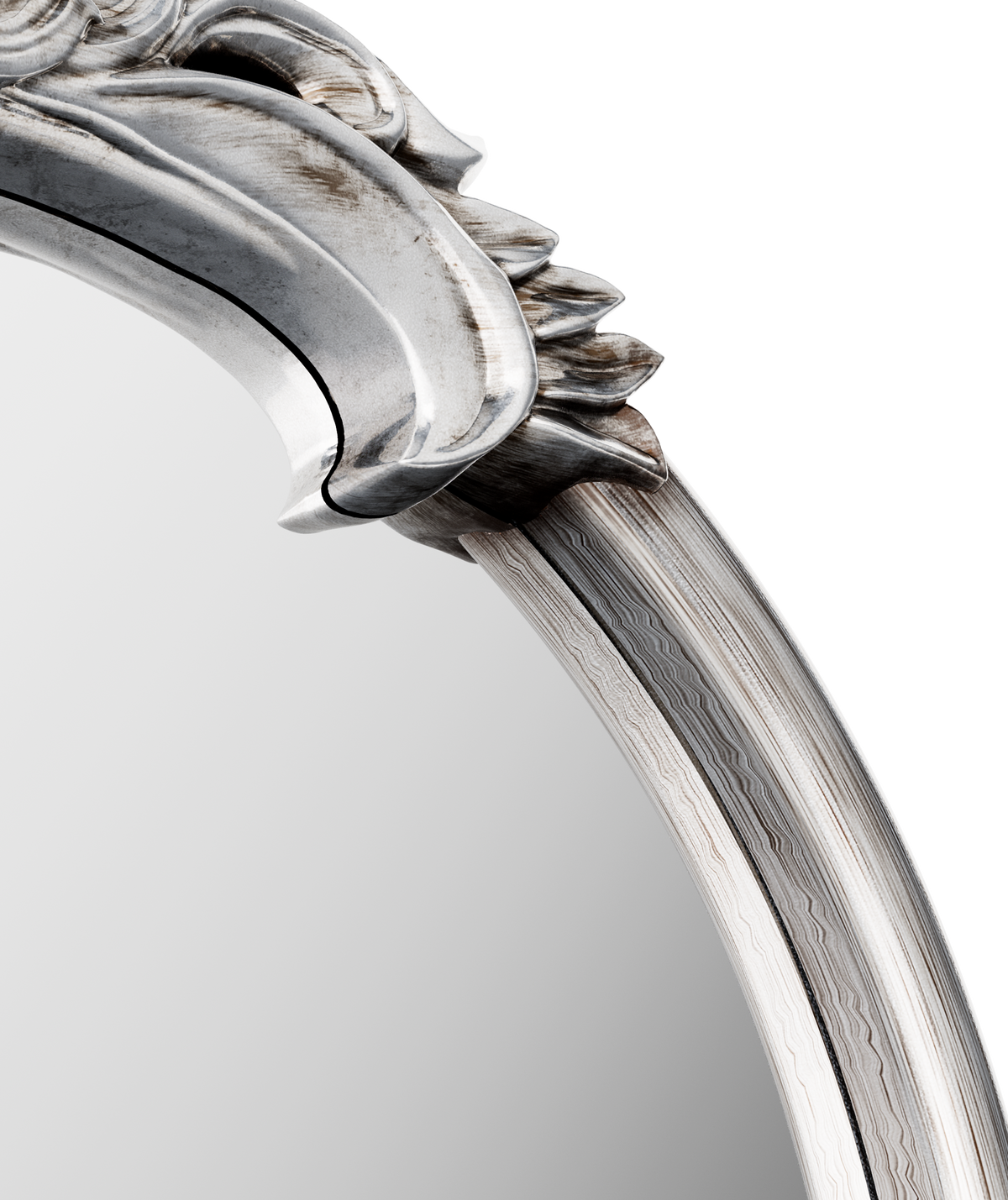 Aurelia Ornate Crest Arched Floor Mirror