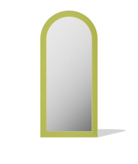 Roman Fluted Column Arched Floor Mirror - Antok Signature