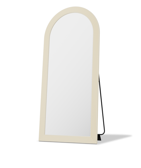 Roman Fluted Column Arched Floor Mirror - Antok Signature