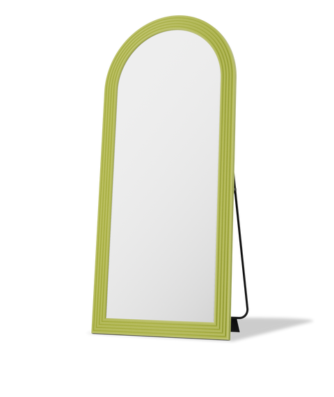 Roman Fluted Column Arched Floor Mirror - Antok Signature