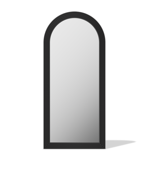 Roman Fluted Column Arched Floor Mirror - Antok Signature