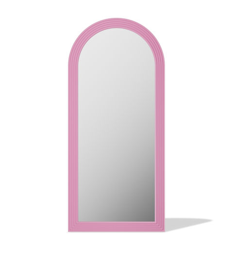 Roman Fluted Column Arched Floor Mirror - Antok Signature