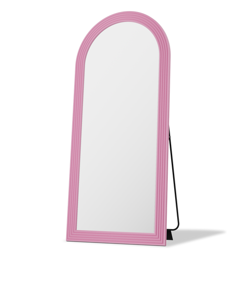 Roman Fluted Column Arched Floor Mirror - Antok Signature