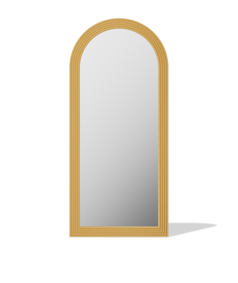 Roman Fluted Column Arched Floor Mirror - Antok Signature