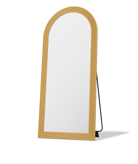 Roman Fluted Column Arched Floor Mirror - Antok Signature