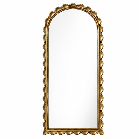 Mary Gold Scalloped Arched Mirror