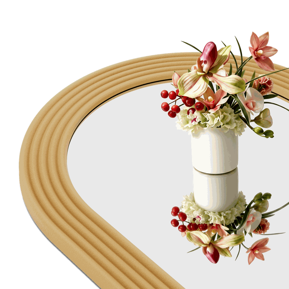 Roman Fluted Column Arched Floor Mirror